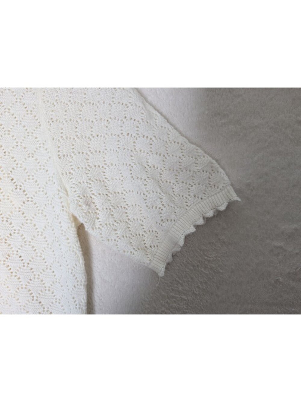 Gap Ivory Frost Pointelle Crochet Linen-Blend Mini Dress S Tall New - Picture 7 of 16